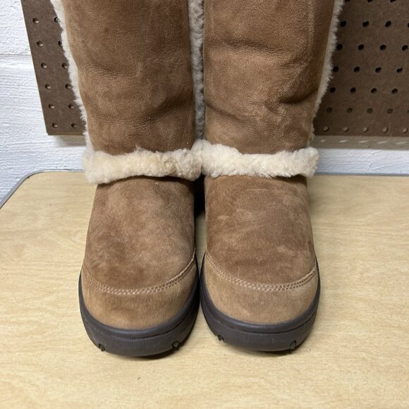 UGG Chestnut Sunburst Tall Suede Sheepskin Boots 5218 Women's 11 (Men's 10) - Picture 3 of 11
